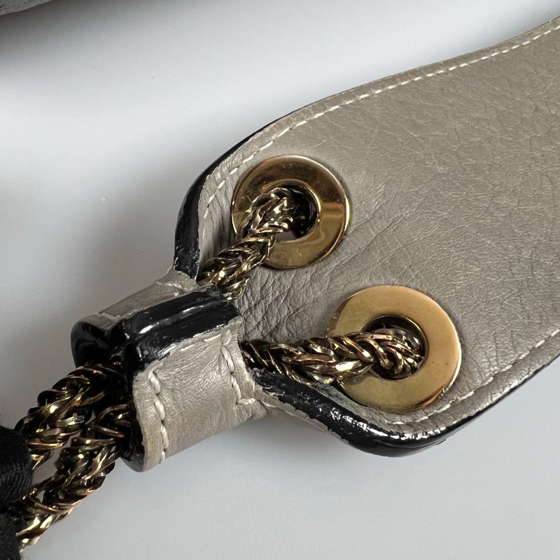 CHLOE 灰藍色金鍊包-9