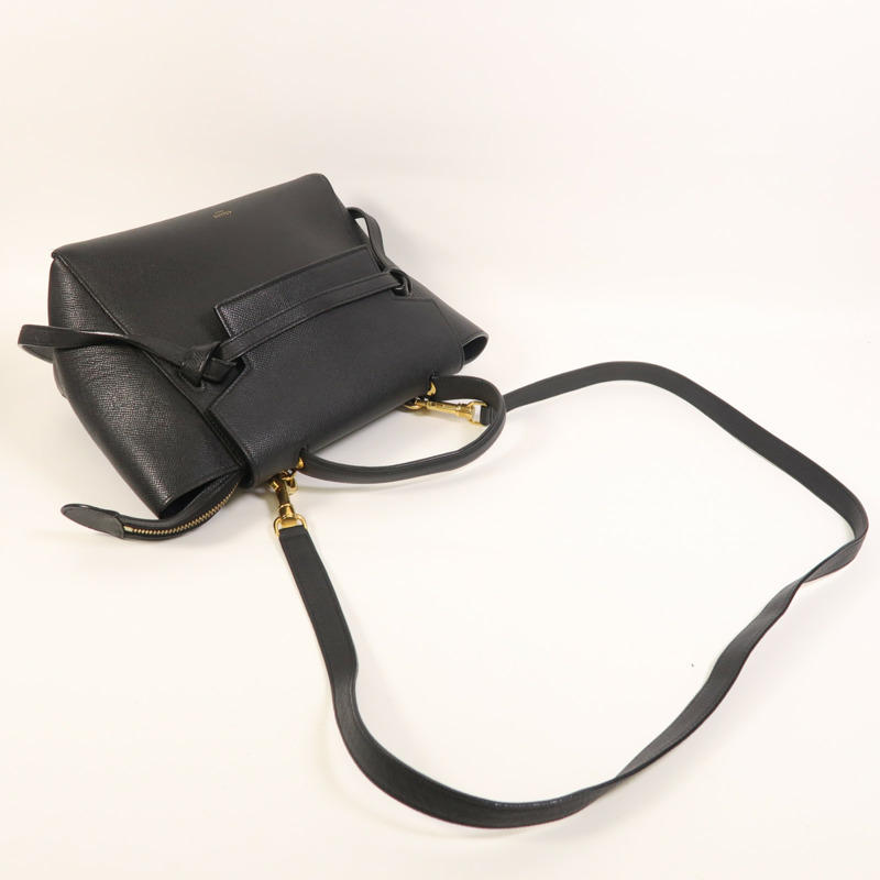 CELINE 牛皮皮革Micro Belt Bag金扣手挽肩背兩用袋-7