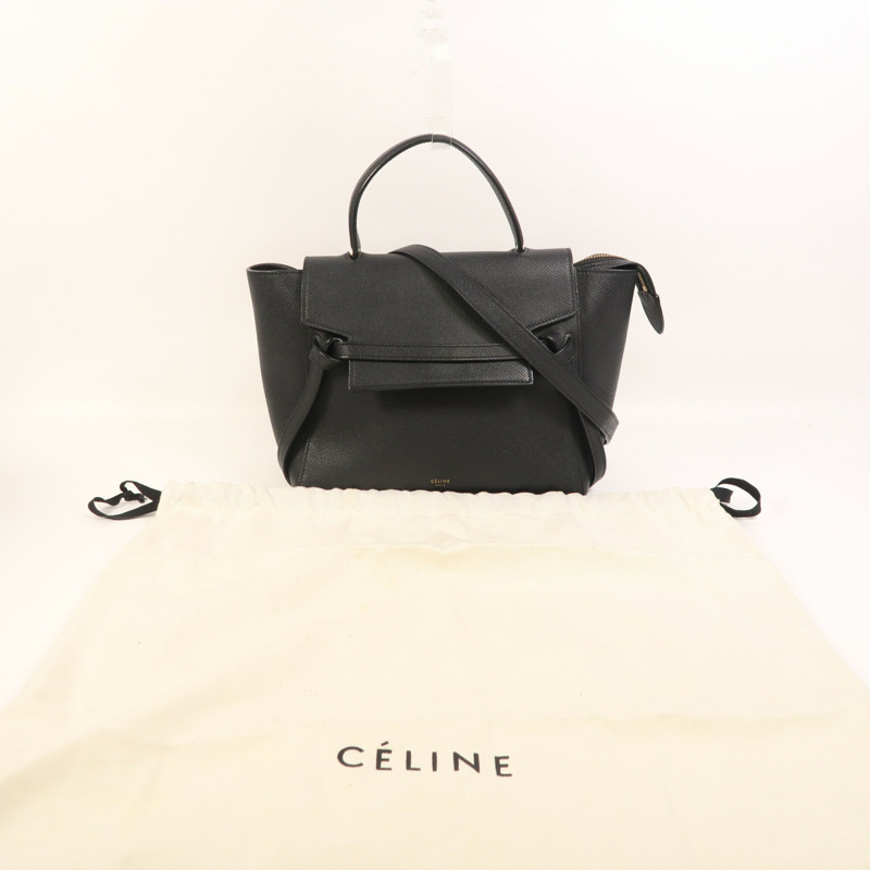 CELINE 牛皮皮革Micro Belt Bag金扣手挽肩背兩用袋-8