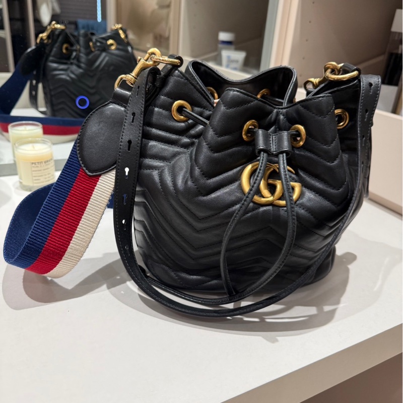 Gucci 水桶包 Marmont Quilted Leather Bucket-11