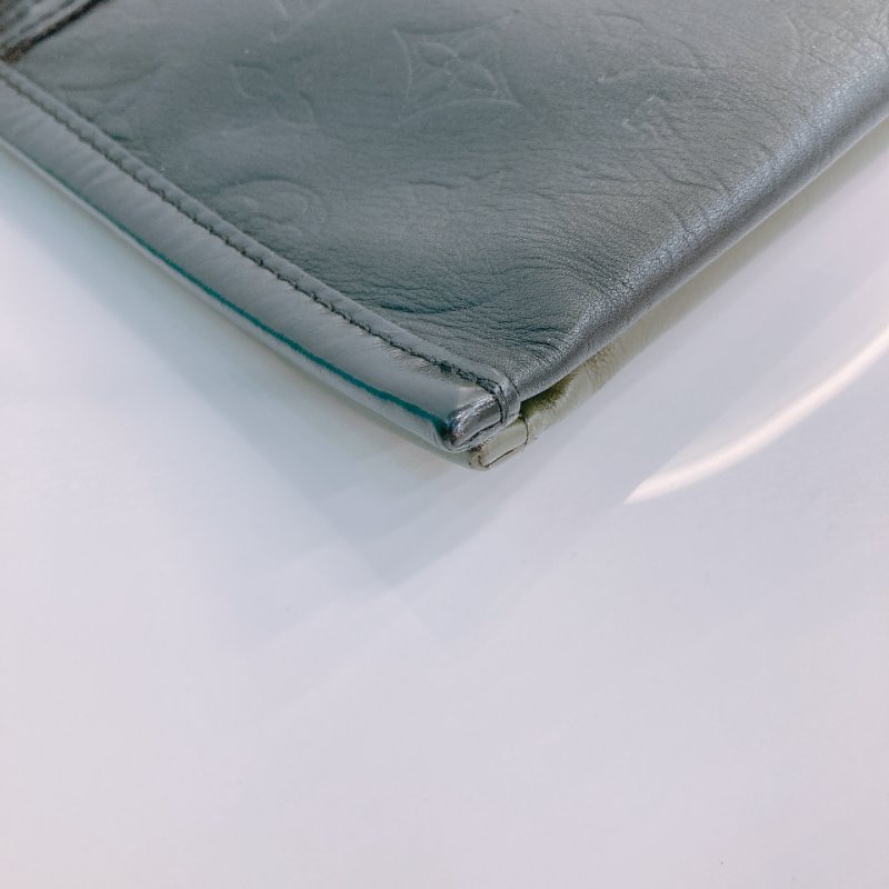 MS0429	Louis Vuitton 路易威登 影子包 二合一 信封包 牛皮 壓紋 黑色 綠色 斜背 Shadow Double Flat Messenger Calfskin Black and Green x PHW-8