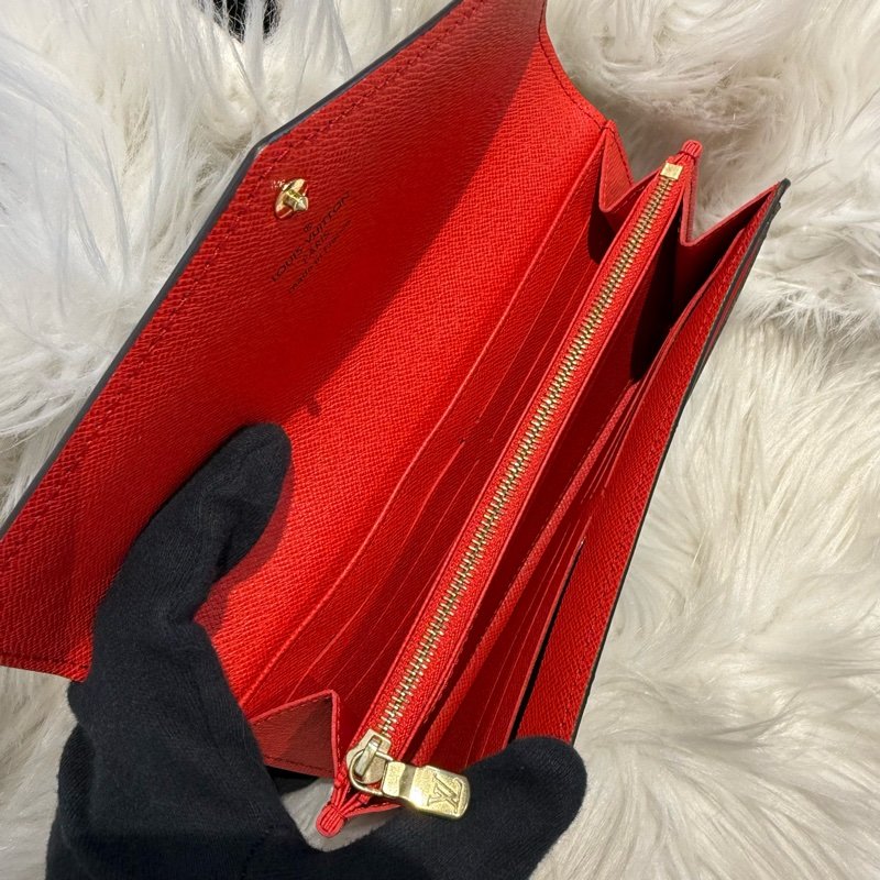 LV Sarah 錢包長夾 內裡紅色 芯片-4