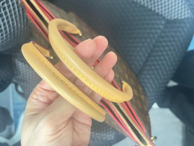 LOUIS VUITTON LV 路易威登 棕色 紅色 原花 帆布 PALLAS 兩用包 M41175-5