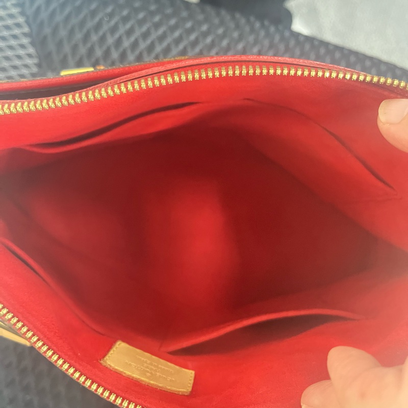 LOUIS VUITTON LV 路易威登 棕色 紅色 原花 帆布 PALLAS 兩用包 M41175-6