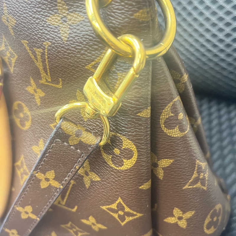 LOUIS VUITTON LV 路易威登 棕色 紅色 原花 帆布 PALLAS 兩用包 M41175-7