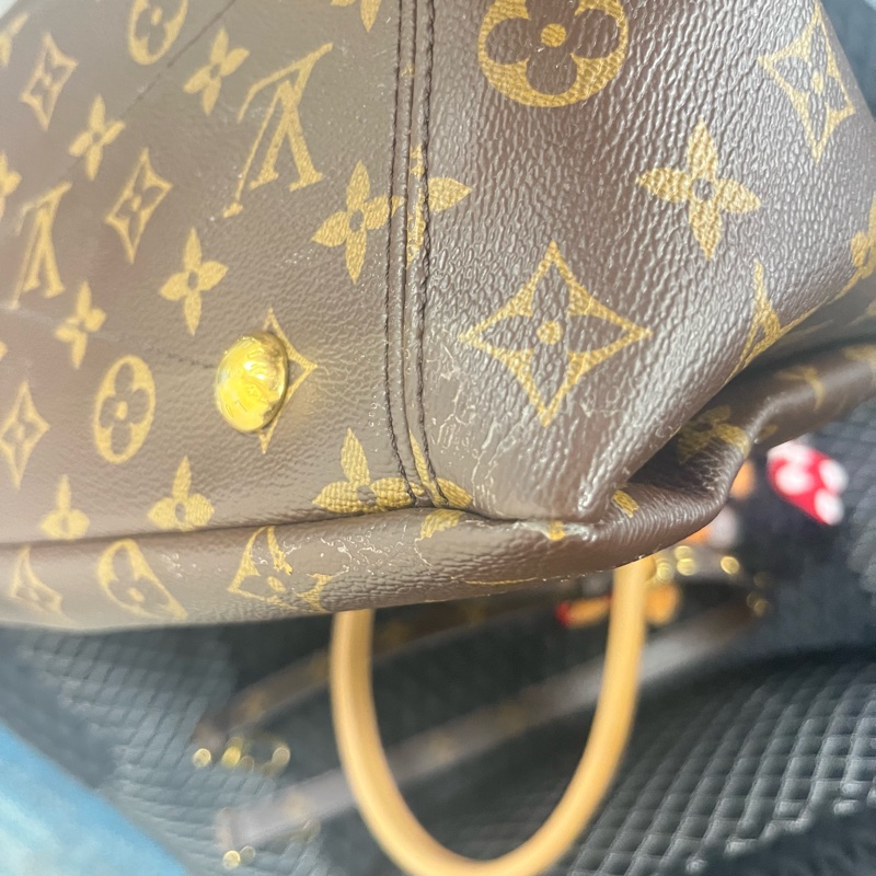 LOUIS VUITTON LV 路易威登 棕色 紅色 原花 帆布 PALLAS 兩用包 M41175-10