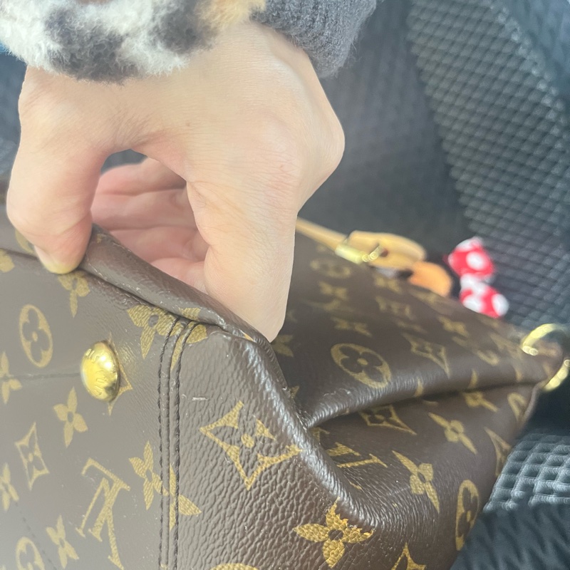 LOUIS VUITTON LV 路易威登 棕色 紅色 原花 帆布 PALLAS 兩用包 M41175-11