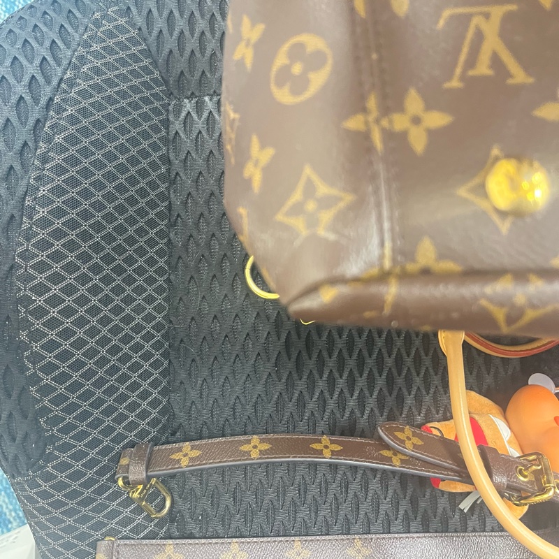 LOUIS VUITTON LV 路易威登 棕色 紅色 原花 帆布 PALLAS 兩用包 M41175-12
