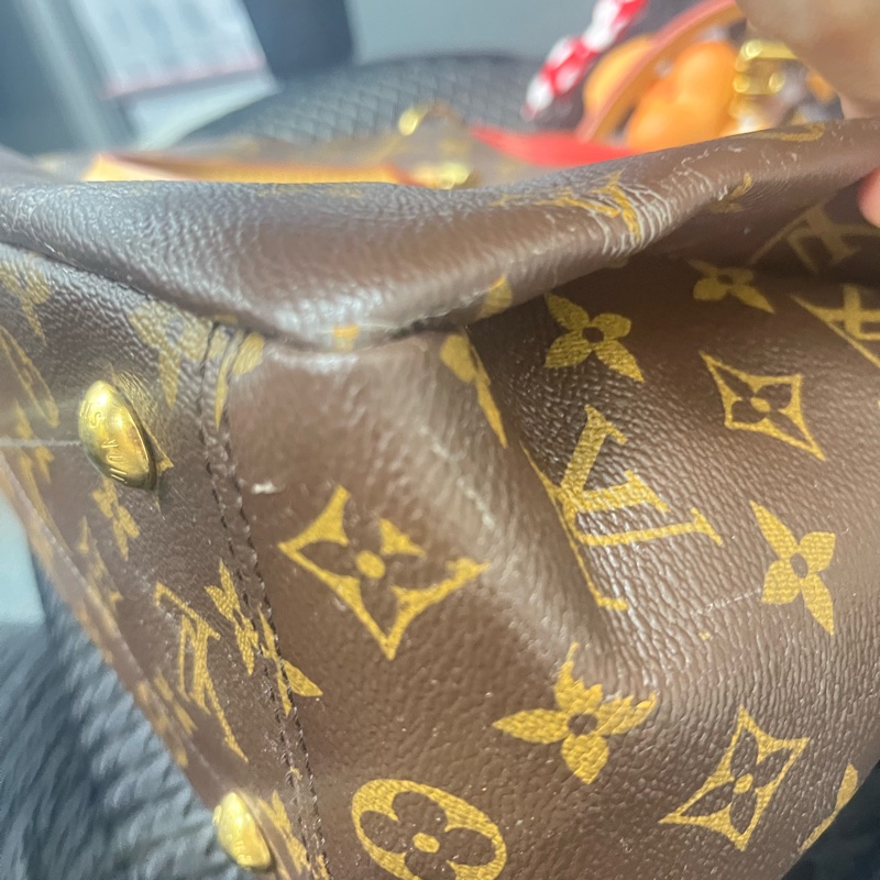 LOUIS VUITTON LV 路易威登 棕色 紅色 原花 帆布 PALLAS 兩用包 M41175-14