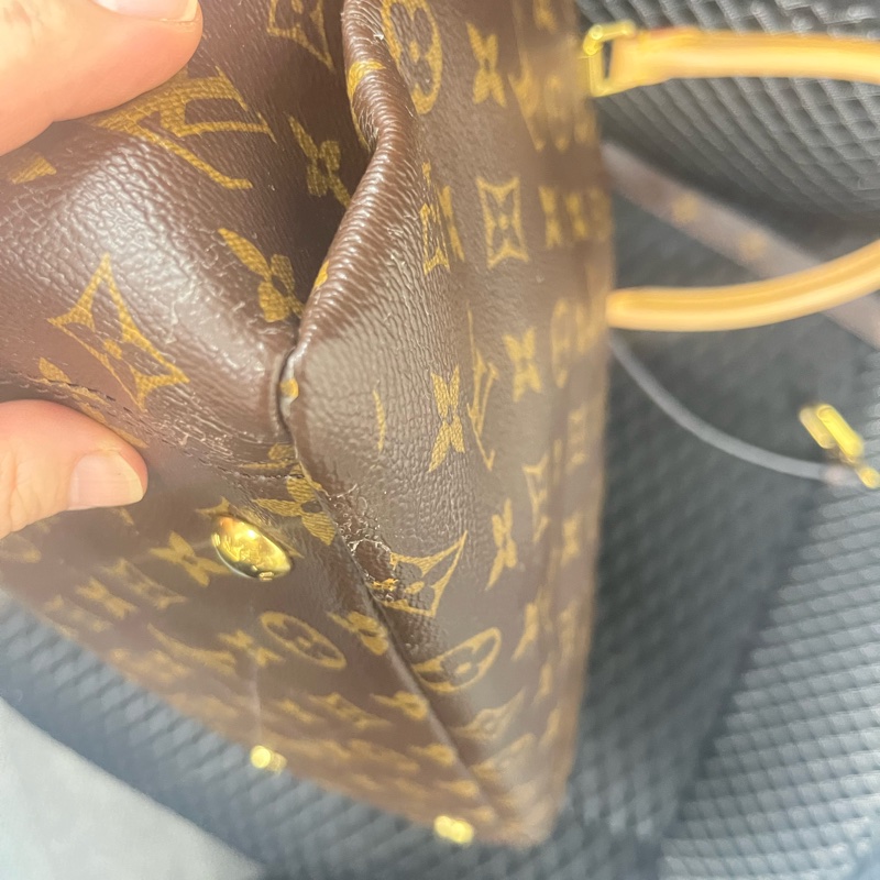 LOUIS VUITTON LV 路易威登 棕色 紅色 原花 帆布 PALLAS 兩用包 M41175-17