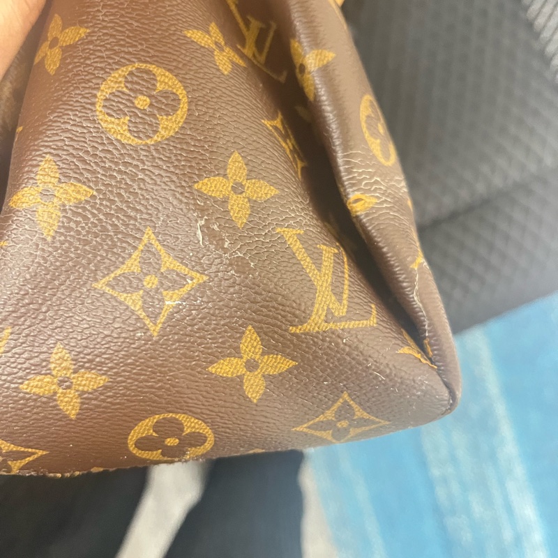LOUIS VUITTON LV 路易威登 棕色 紅色 原花 帆布 PALLAS 兩用包 M41175-19