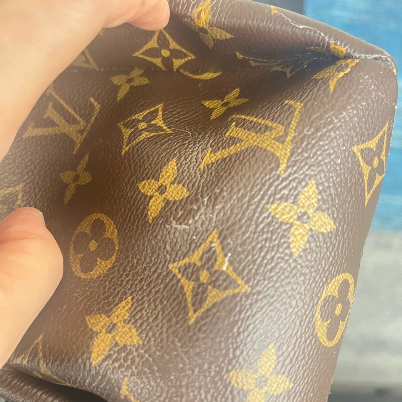 LOUIS VUITTON LV 路易威登 棕色 紅色 原花 帆布 PALLAS 兩用包 M41175-20