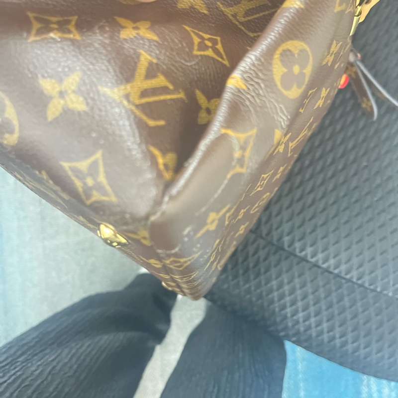 LOUIS VUITTON LV 路易威登 棕色 紅色 原花 帆布 PALLAS 兩用包 M41175-24