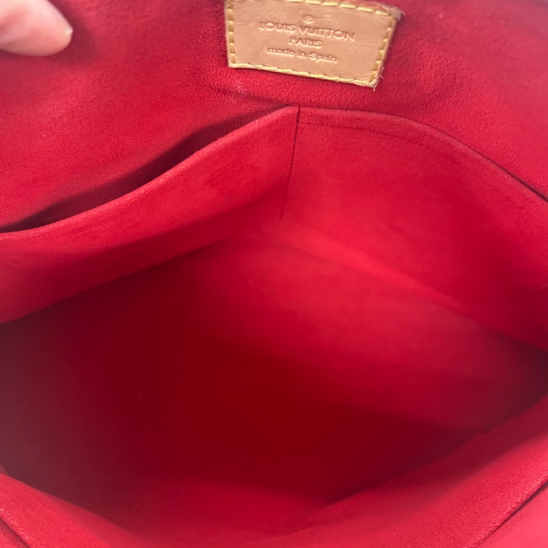 LOUIS VUITTON LV 路易威登 棕色 紅色 原花 帆布 PALLAS 兩用包 M41175-15