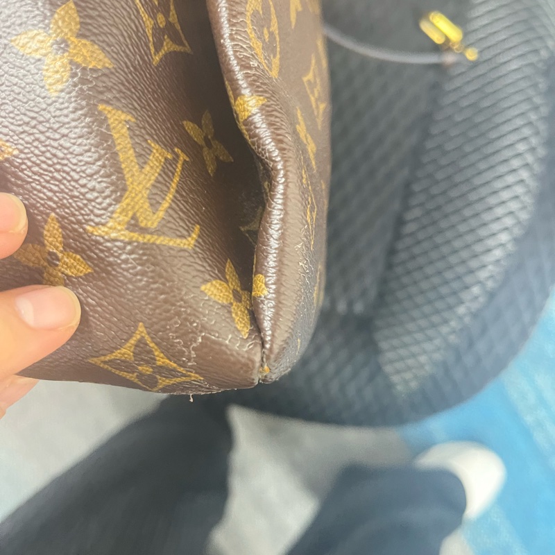 LOUIS VUITTON LV 路易威登 棕色 紅色 原花 帆布 PALLAS 兩用包 M41175-19