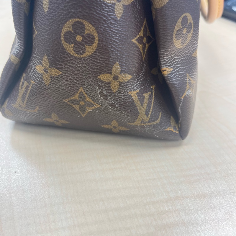 LOUIS VUITTON LV 路易威登 棕色 紅色 原花 帆布 PALLAS 兩用包 M41175-30
