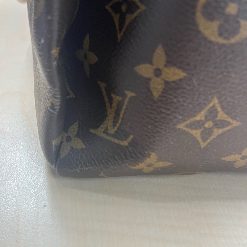 LOUIS VUITTON LV 路易威登 棕色 紅色 原花 帆布 PALLAS 兩用包 M41175-32