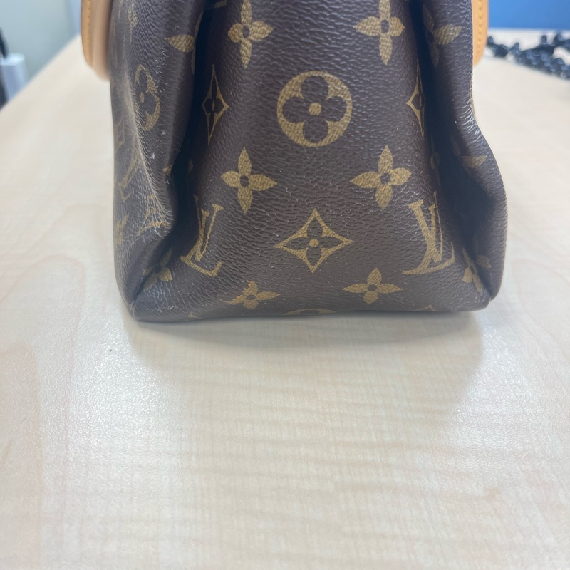 LOUIS VUITTON LV 路易威登 棕色 紅色 原花 帆布 PALLAS 兩用包 M41175-33
