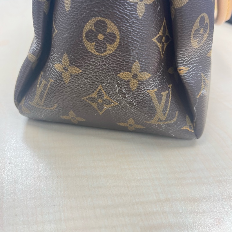 LOUIS VUITTON LV 路易威登 棕色 紅色 原花 帆布 PALLAS 兩用包 M41175-48