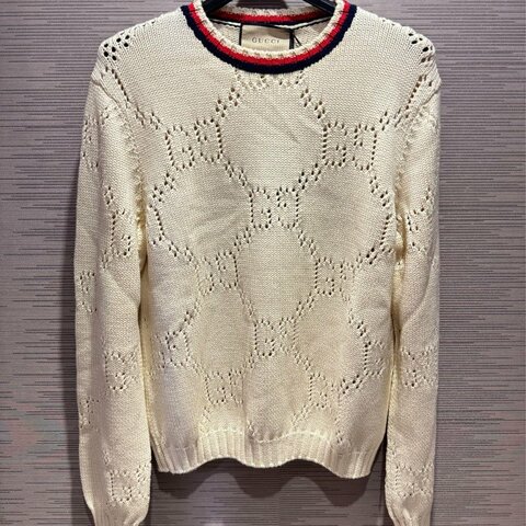 💎Han's house精品服飾💎GUCCI 滿版 LOGO GG 針織 棉質 毛衣