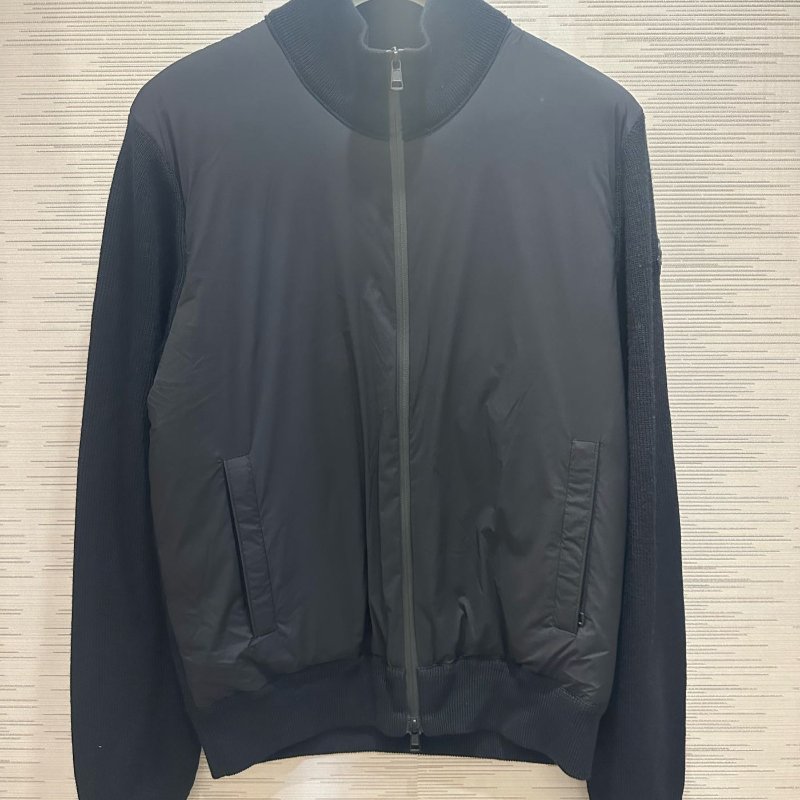 💎Han's house精品服飾💎moncler 消光 黑牌 拼接 尼龍 羽絨 外套-0