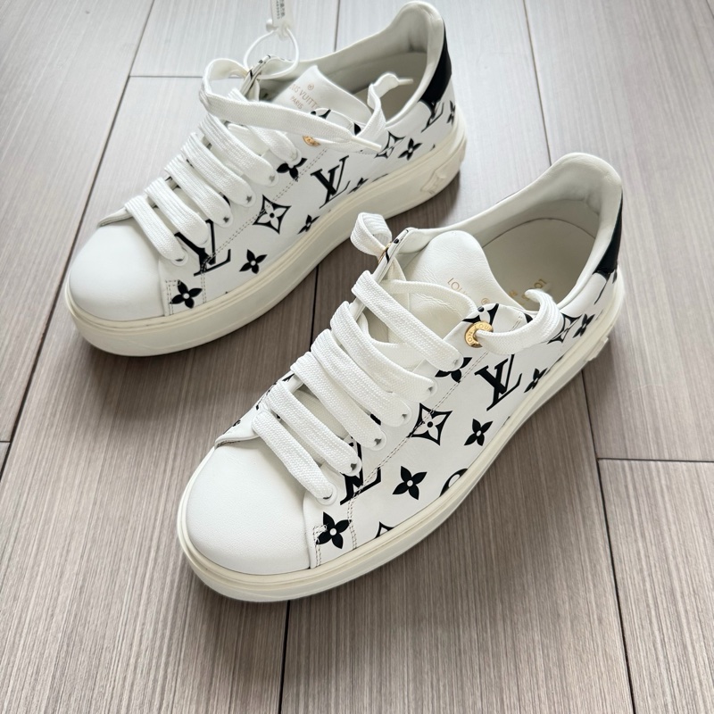 95新38.5碼/LV路易威登黑白滿印板鞋/無盒/-0