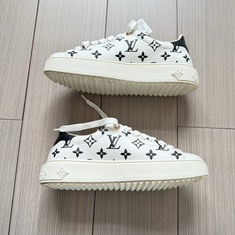 95新38.5碼/LV路易威登黑白滿印板鞋/無盒/-2