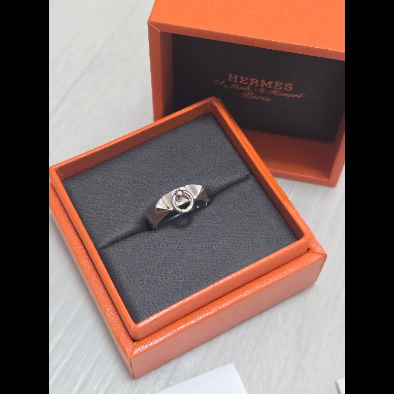 Hermes 愛馬仕 Collier de Chien 純銀Cdc 戒指 🈶購證🈶貴金屬證書-4