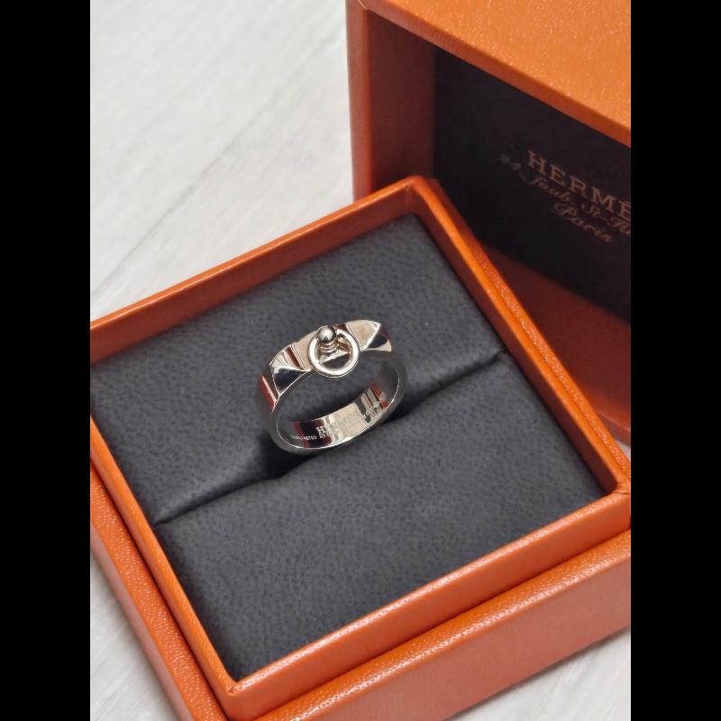 Hermes 愛馬仕 Collier de Chien 純銀Cdc 戒指 🈶購證🈶貴金屬證書-7