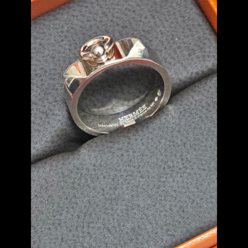 Hermes 愛馬仕 Collier de Chien 純銀Cdc 戒指 🈶購證🈶貴金屬證書-9