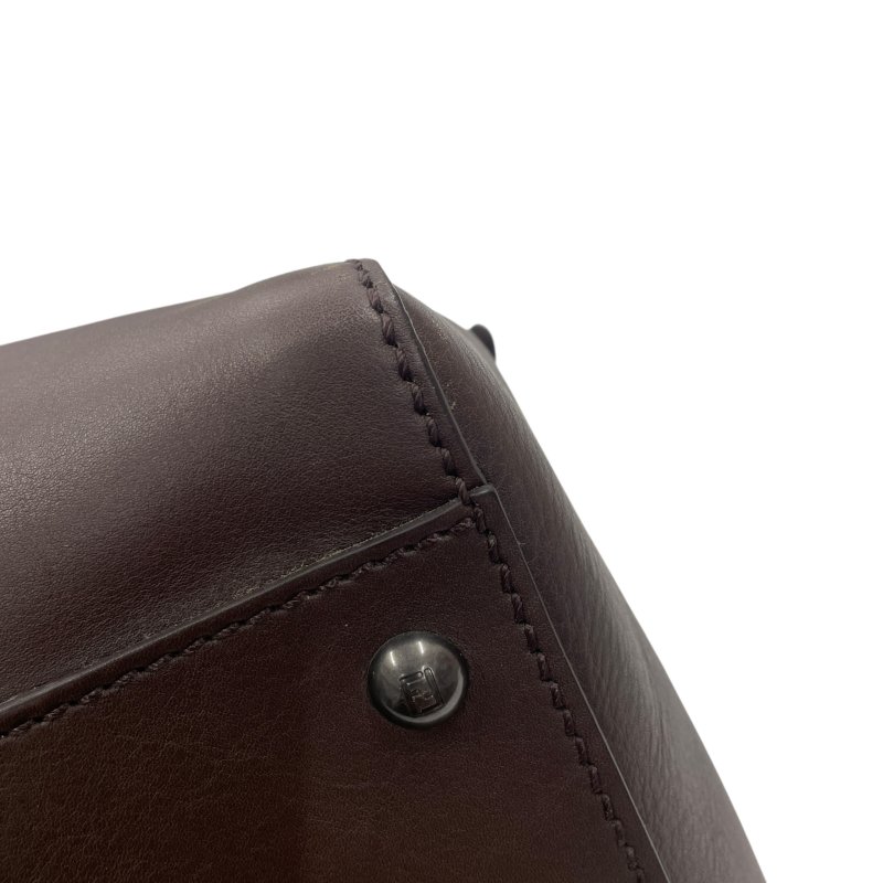 FENDI 芬迪 PEEKABOO LARGE 大號兩用包 皮革 棕色 銀釦-7