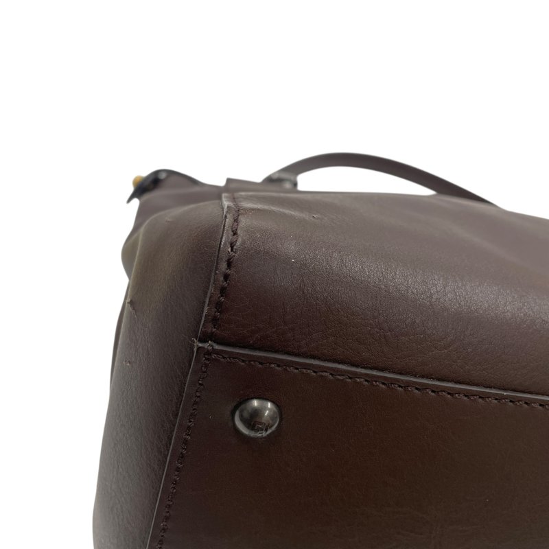 FENDI 芬迪 PEEKABOO LARGE 大號兩用包 皮革 棕色 銀釦-8