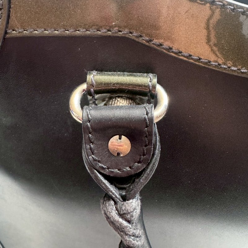 Balenciaga 黑色拼墨綠色機車包-10