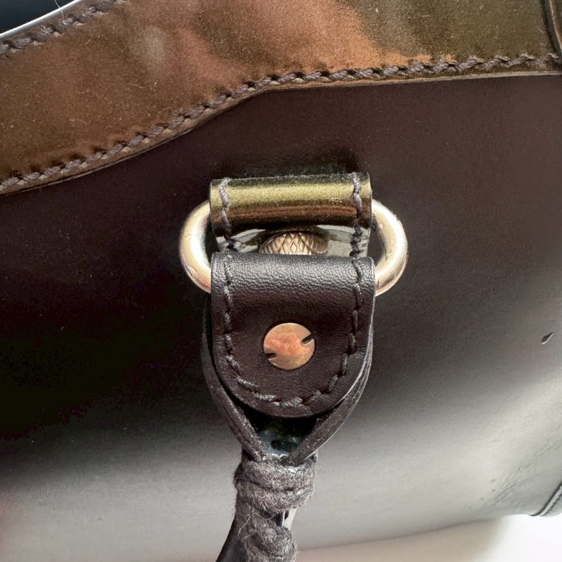 Balenciaga 黑色拼墨綠色機車包-11