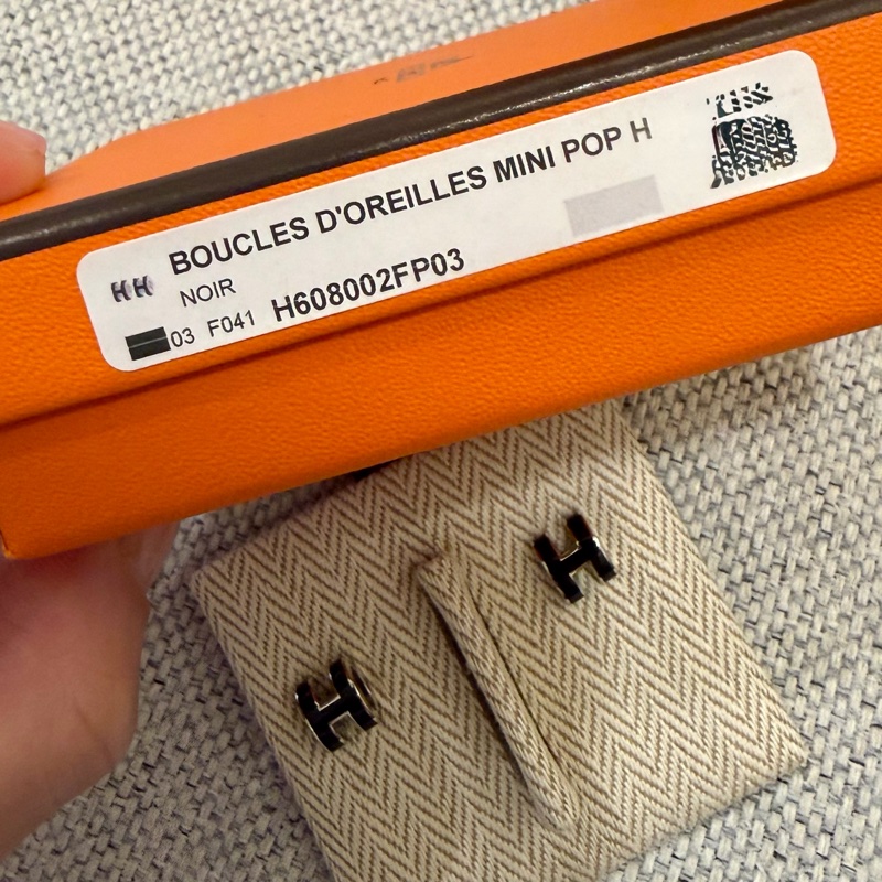 Hermes Mini Pop H earrings 經典H耳環(黑/銀)-2