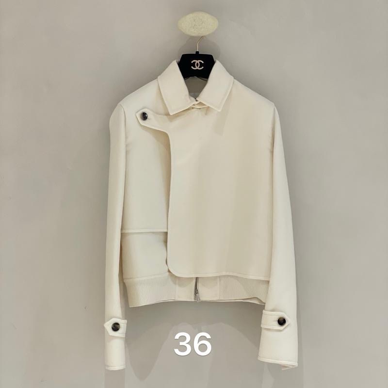 99新愛馬仕 Hermes 雙面呢休閒短款外套 山羊絨 米色 36碼-0