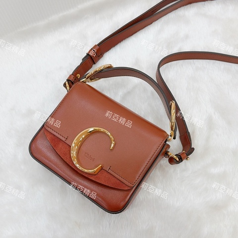 莉亞精品♡ Chloe CBag 磚紅金釦 二手美包