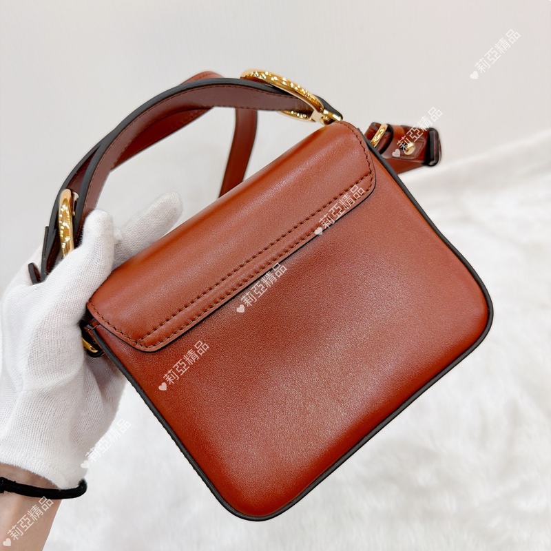 莉亞精品♡ Chloe CBag 磚紅金釦 二手美包-3
