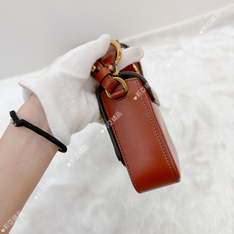 莉亞精品♡ Chloe CBag 磚紅金釦 二手美包-4