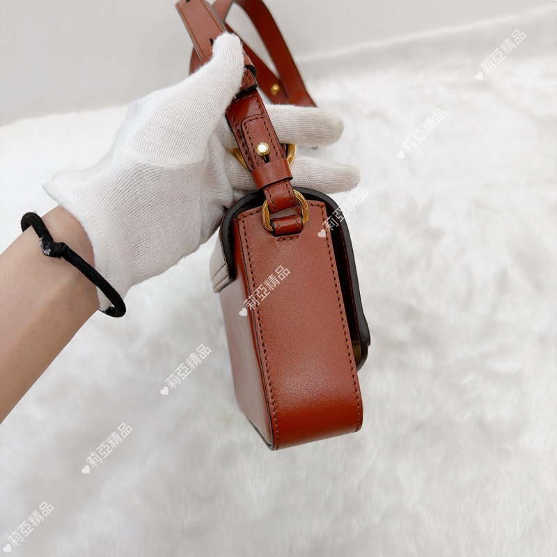 莉亞精品♡ Chloe CBag 磚紅金釦 二手美包-5