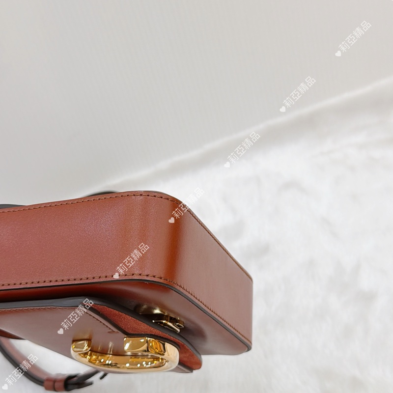 莉亞精品♡ Chloe CBag 磚紅金釦 二手美包-8