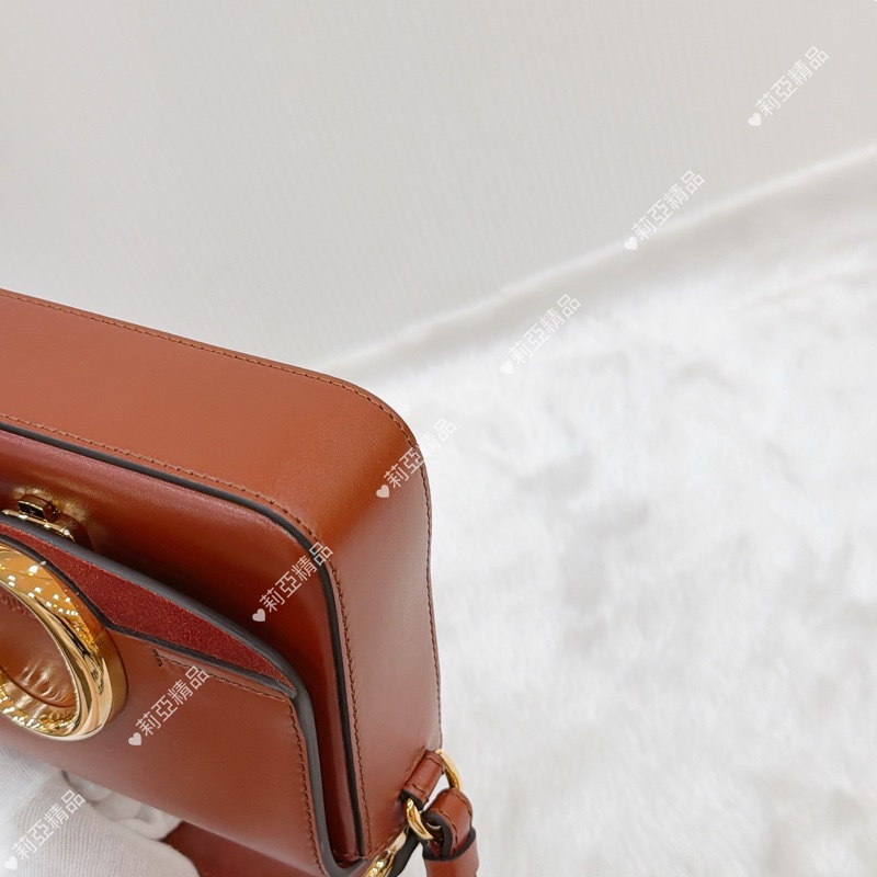 莉亞精品♡ Chloe CBag 磚紅金釦 二手美包-9