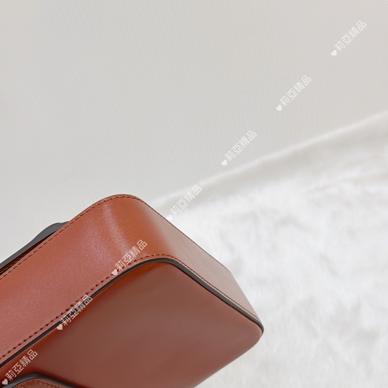 莉亞精品♡ Chloe CBag 磚紅金釦 二手美包-10