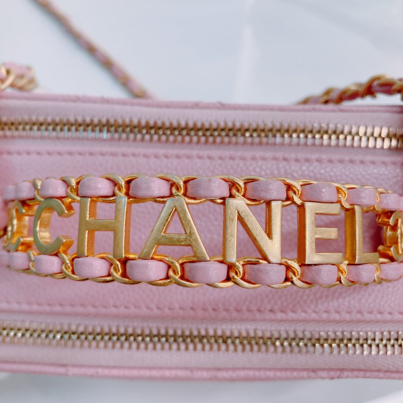 MS0431 Chanel 香奈兒 化妝盒 雙拉鏈 魚子醬皮 荔枝牛皮 粉紅色 金扣 Pick Me Up Vanity Case With Handle Small Caviar Pink x GHW-11