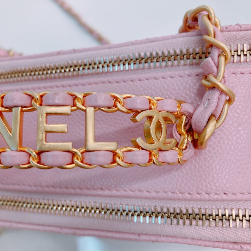 MS0431 Chanel 香奈兒 化妝盒 雙拉鏈 魚子醬皮 荔枝牛皮 粉紅色 金扣 Pick Me Up Vanity Case With Handle Small Caviar Pink x GHW-12