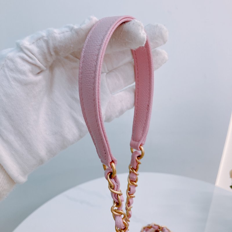 MS0431 Chanel 香奈兒 化妝盒 雙拉鏈 魚子醬皮 荔枝牛皮 粉紅色 金扣 Pick Me Up Vanity Case With Handle Small Caviar Pink x GHW-16