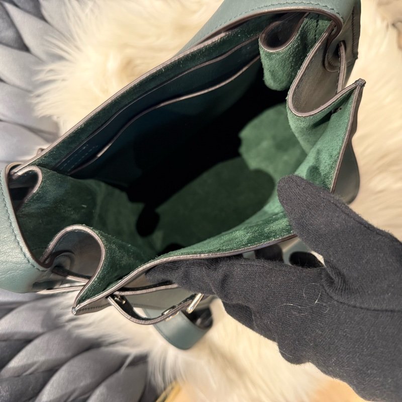 CELINE Big Bag Nano Bucket 墨綠色水桶包斜背手提包-3