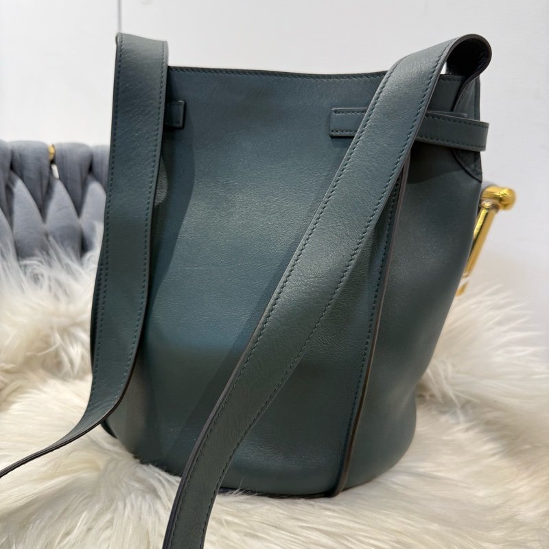 CELINE Big Bag Nano Bucket 墨綠色水桶包斜背手提包-5