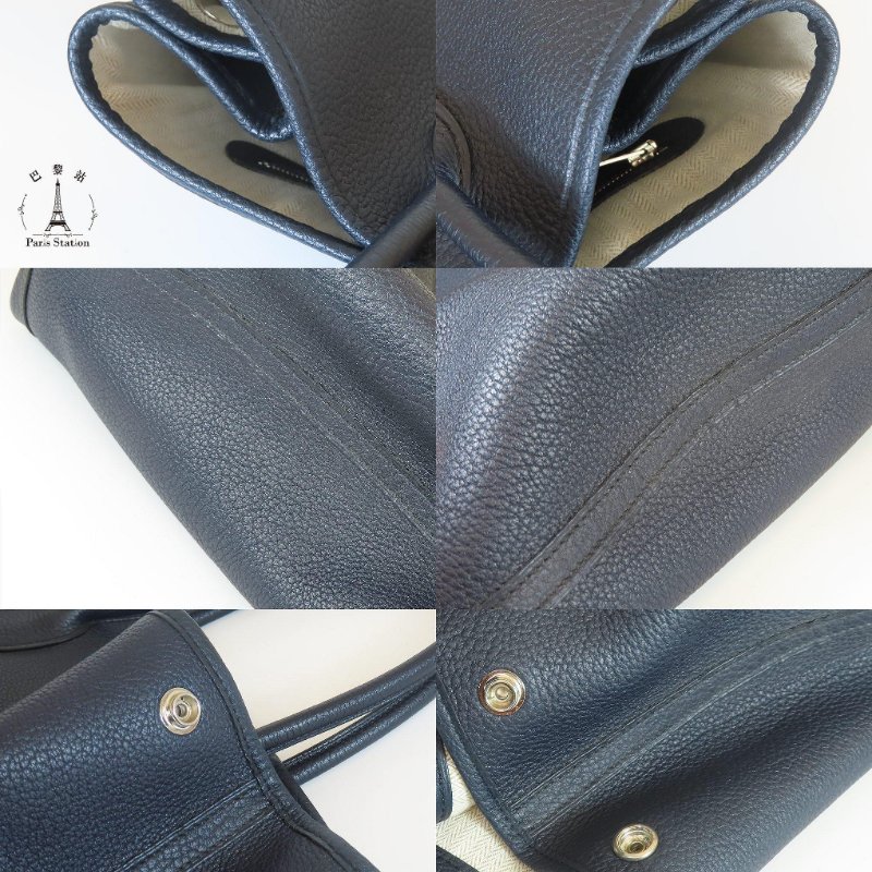 【巴黎站二手名牌專賣店】＊現貨＊HERMES 愛馬仕 真品＊X刻靛藍色牛皮銀釦GP36 手提包-6