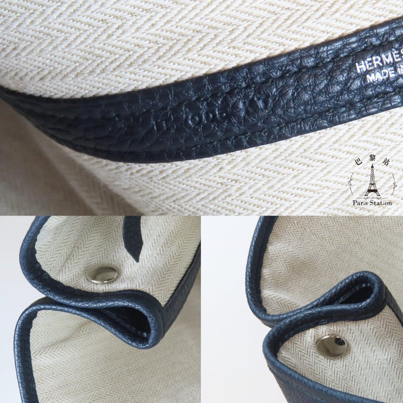 【巴黎站二手名牌專賣店】＊現貨＊HERMES 愛馬仕 真品＊X刻靛藍色牛皮銀釦GP36 手提包-8